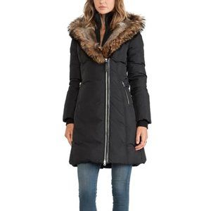 Mackage Trish Black Fur-Trim Puffer Coat